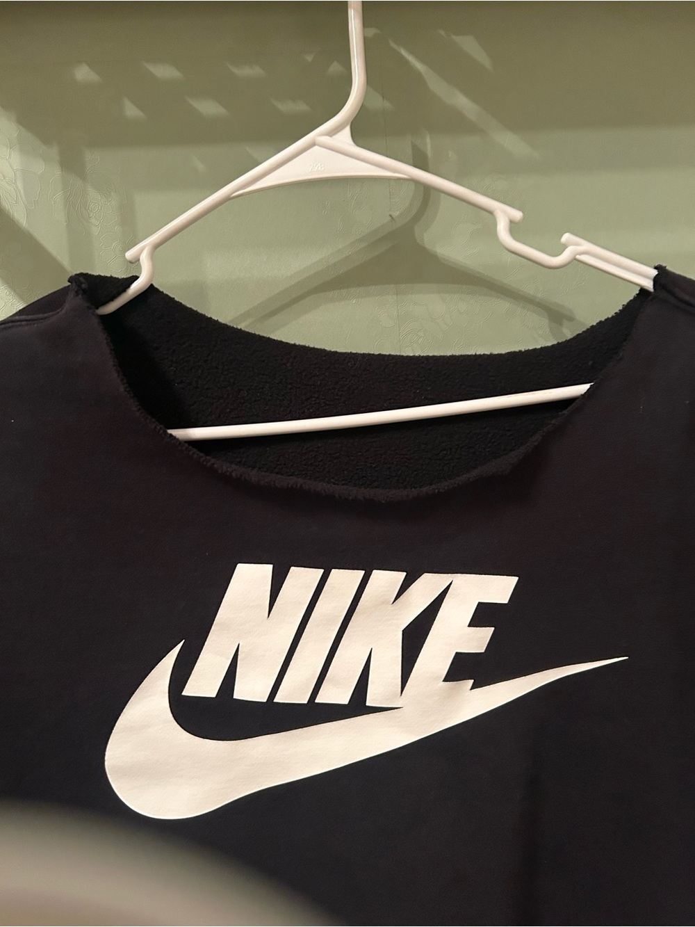 Nike Women’s Black Sweatshirt with White Swoosh Logo